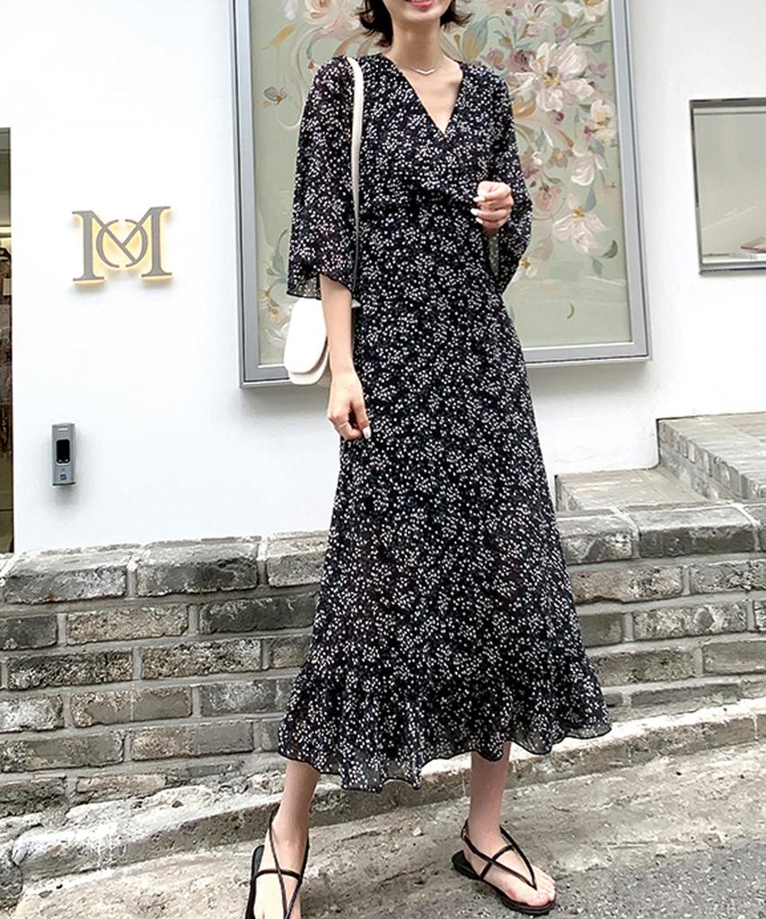 Ppaeppae Point Flower Frola Long Dress