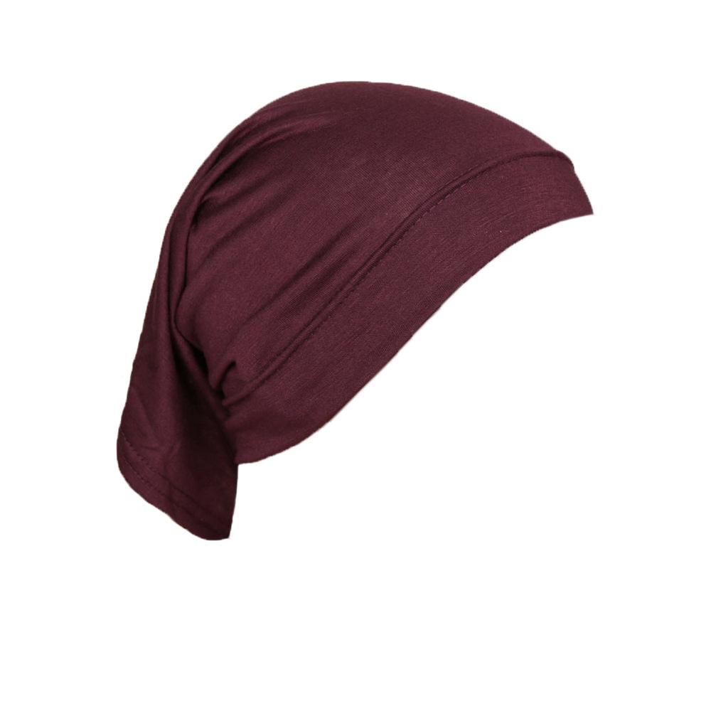 Mercerized Cotton Base Cap with High Elastic Solid Color Indian Long Scarf and Tube Cap MSL09