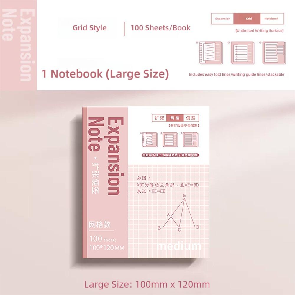 100PCS/Set Multifunctional Self-Adhesive Expansion Sticky Notes Extensible Sticky Memo Pads Tearable Sticky Labels Sticker Gift