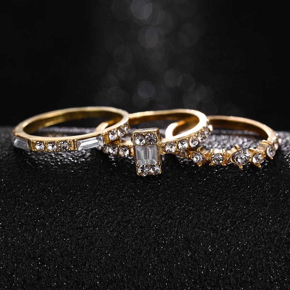 Set Ring Elegantes Schmuckstück Damenmode Silber Retro Übertrieben Kombinierter Ring