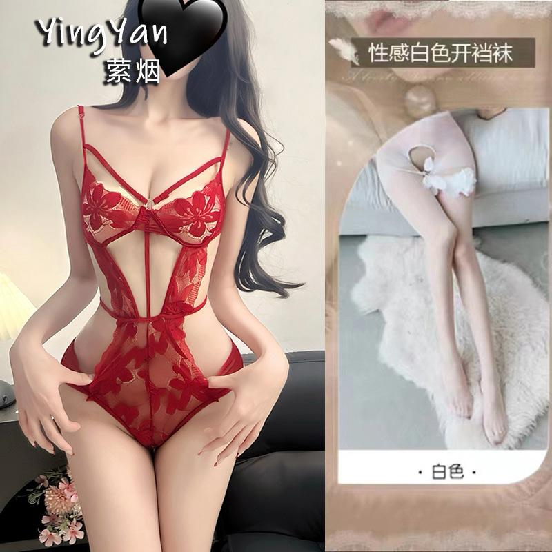 Sexy Underwear Female Sexy Royal Sister Lace Temptation Hot Pure Desire Free Gathering Perspective Waist Onesie