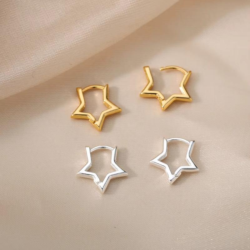 Creative, Simple and Fashionable Five-pointed Star Earrings, Women's Sweet and Cool Temperament, Versatile Earrings.