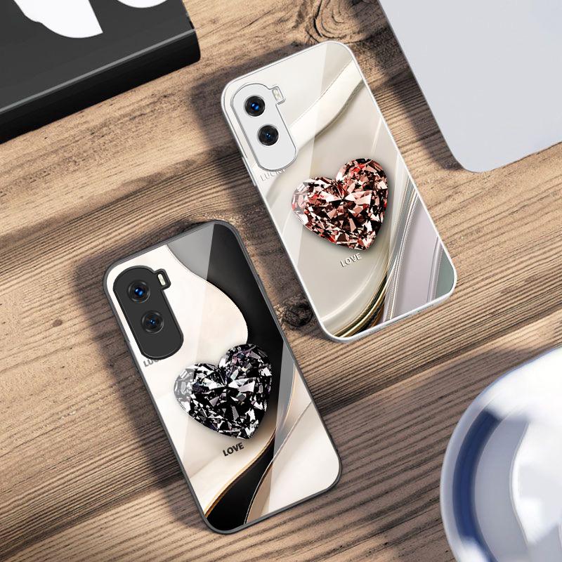 Duże Różowe Diamenty Do Honor 200 90 8X 9X Pro Lite P50 P40 Nova 10 11i P60 Magic4 6 Mate 20 50 Hartowane Szkło Etui na Telefon