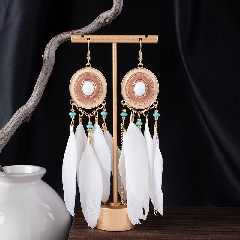 Bohemian Ethnic Style Feather Ear Hook Personality Temperament High Sense Earrings Exotic Accessories Fashion Earrings