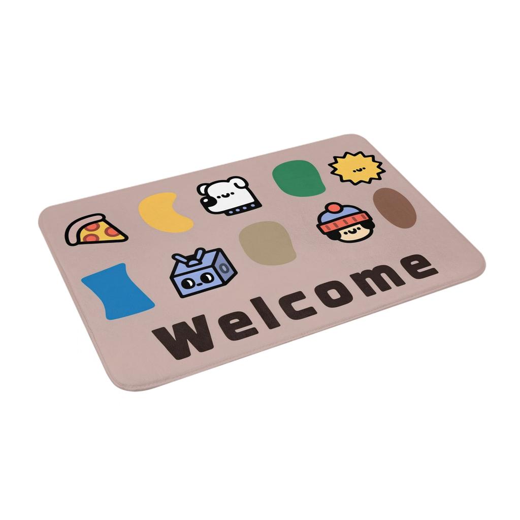 Ins Style Cartoon Animals Welcome Front Door Mat Anti-Slip Indoor Waterproof Doormat Garden Garage Entrance Rug Carpet
