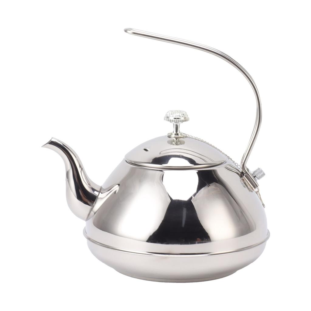 Stainless Steel Teapot Large Capacity Stovetop Kettle with Filter for Home Camping 1.5L Silver