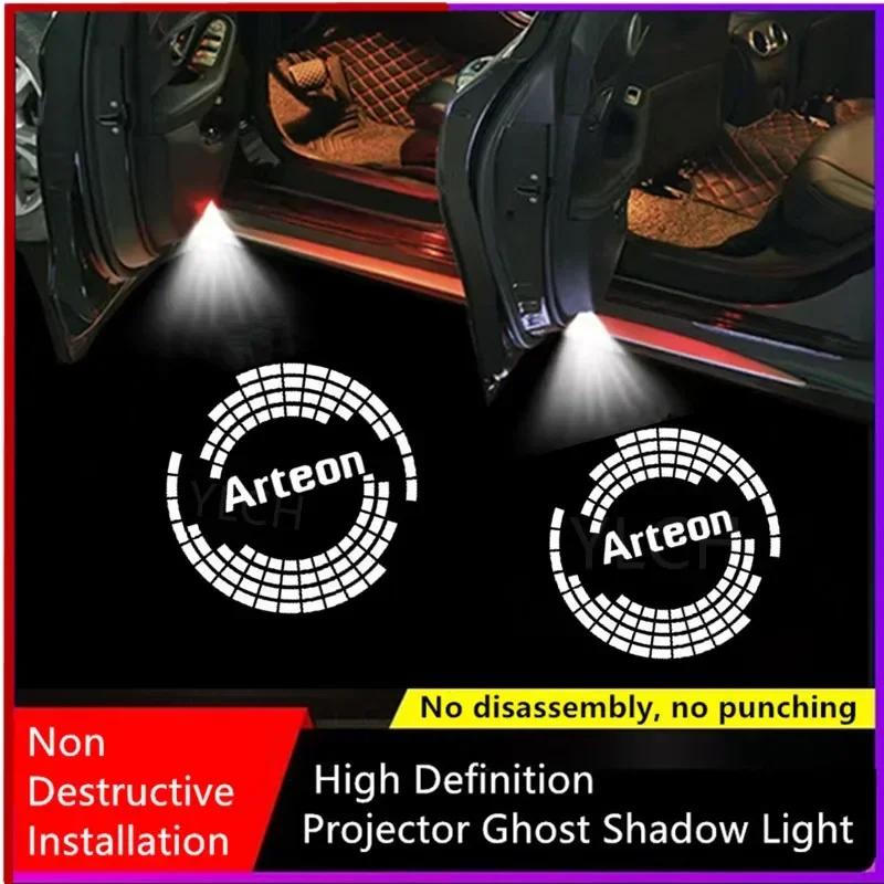 

Car door Welcome decoration light 2PCS LED atmosphere Projector tool Accessories For VW Arteon 2017-2023 No need wires-2pcs