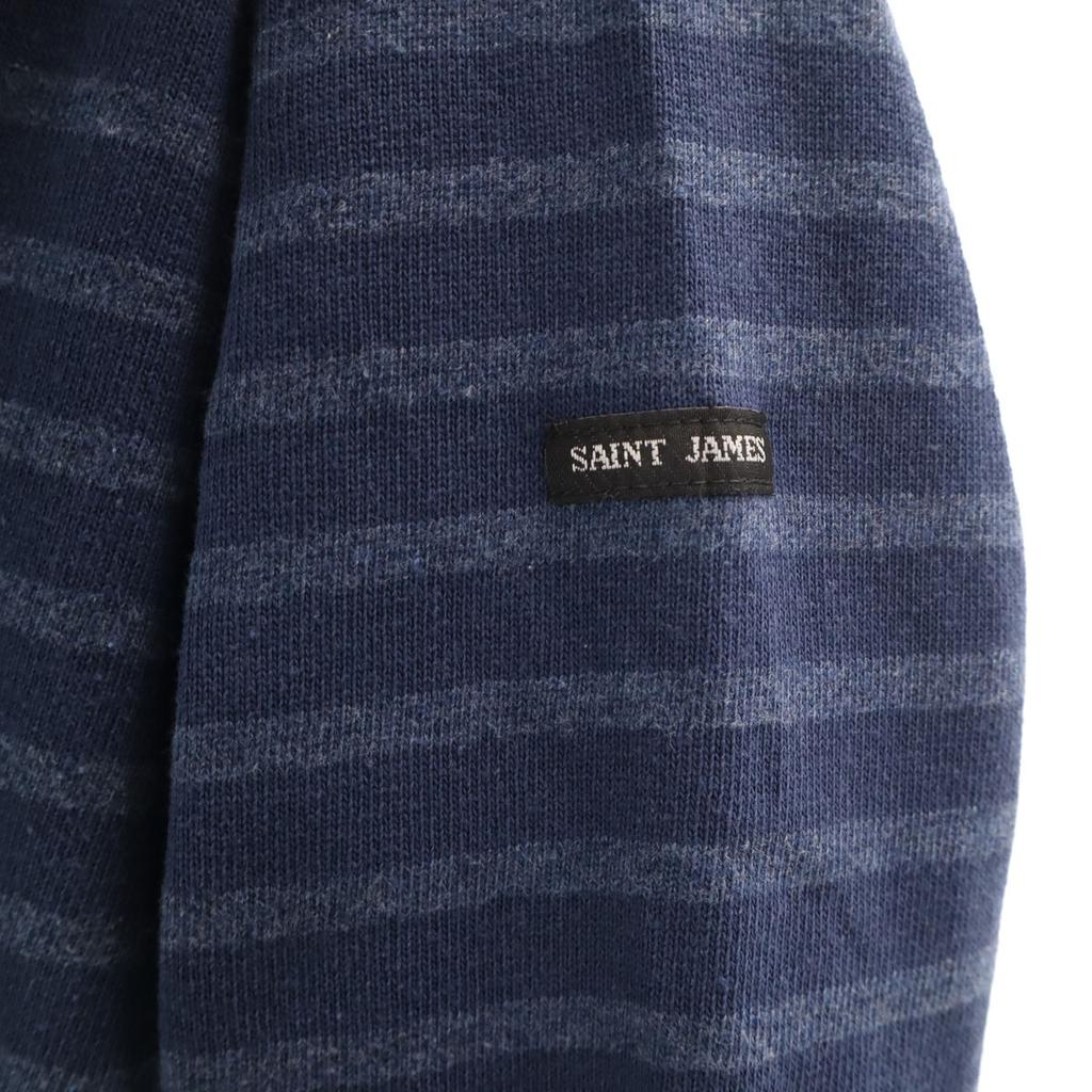 SAINT JAMES Made In France Border Pattern Long Sleeve Boat Neck Basque Shirt Men's Used