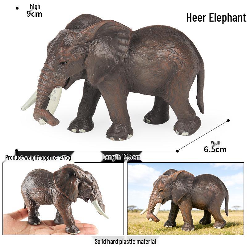 Wild Animal Model: Solid Elephant & Mammoth Toy for Children