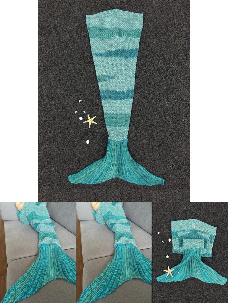 Acrylic Striped Mermaid Blanket For Home Office And Lounge Decor