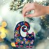 Cat Christmas Ornaments Floral Hand-painted Acrylic Animal Tree Hanging Decoration for Holiday Tree Party Decor