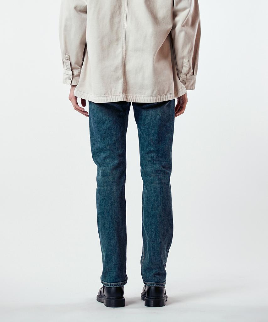 Pillogeulaem Washed Slim Denim Pants (Blue)