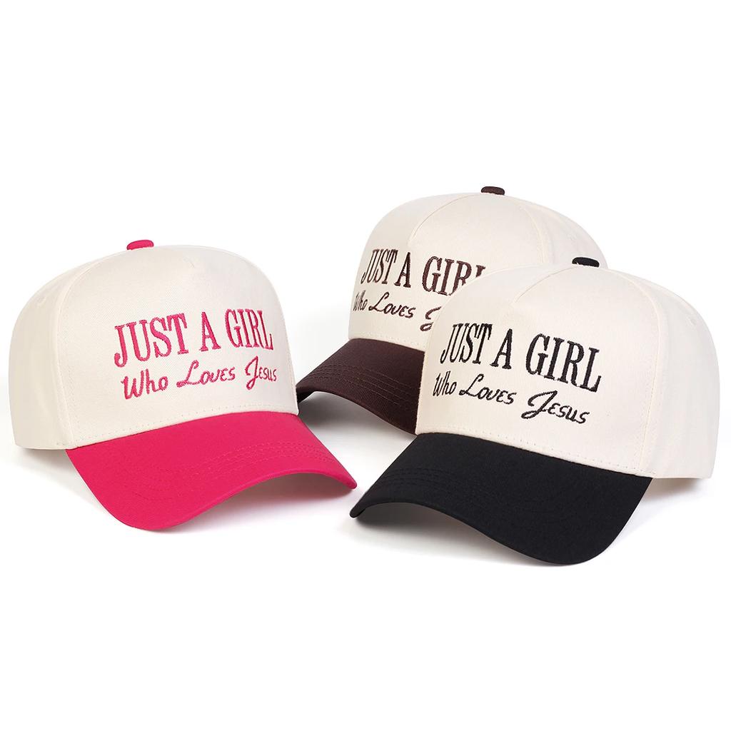 Baseball Stitching Embroidered Jesus Loves Who Girl A Just Neutral Gender Women Men For Caps Spring Autumn Outdoor Adjustable Casual Hats