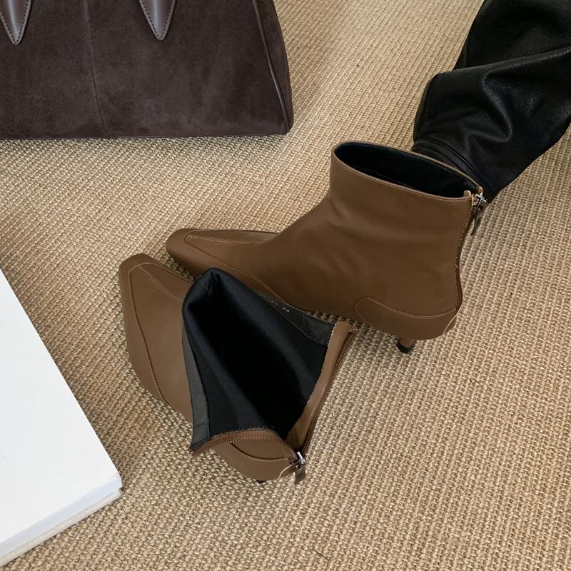 Fashion SUOJIALUN 2025 New Brand Women Shor Boots Thin Med Heel Ladies Elegant Ankle Boots Round Toe Fashion Outdoor Dress Chelsea Boots