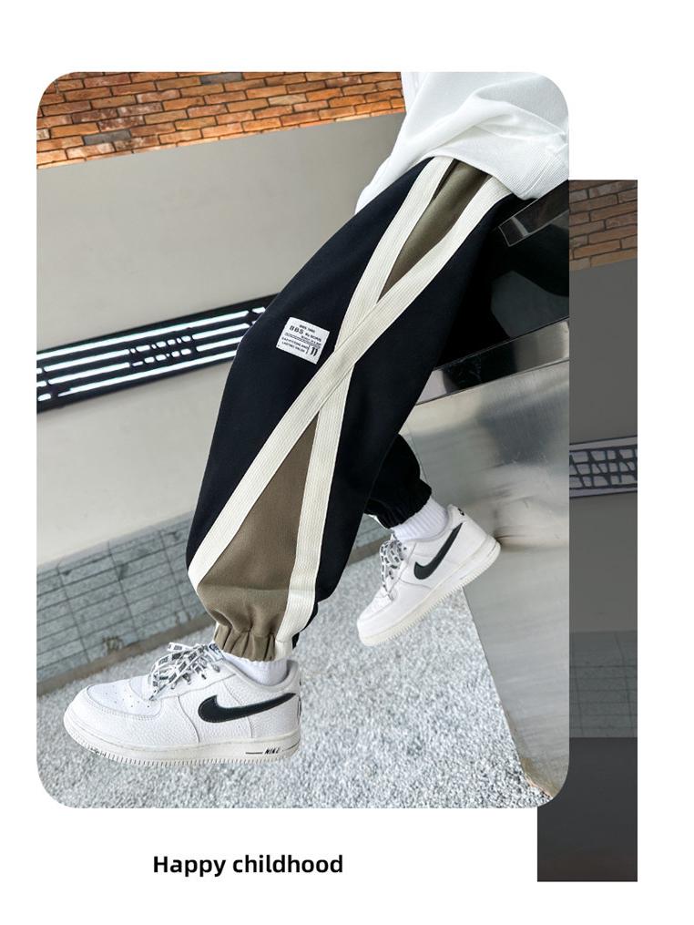 Children's Autumn Colorblock Pants Boys 2025: Casual Loose-Fit Fashion