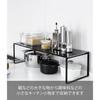 Yamazaki Tower Extendable Storage Shelf, Black, Approx. W36.5-60 x D23 x H18cm, Under-Sink Storage, Kitchen Rack, Model 3866