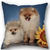 New Custom Pomeranian Dog Pillowcase Cotton Linen Fabric Square Zipper Pillowcase 45X45Cm Wedding Decorative Pillow Cover