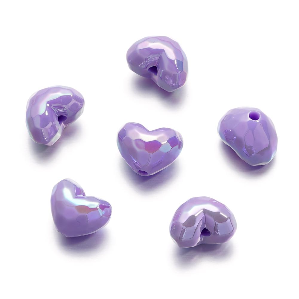 10Pcs/Lot Acrylic Heart Shape Bead Charm Spacer Loose Beads for DIY Necklace Bracelet Jewelry Making Accessories 14*18mm