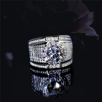 Luxuriöser, modischer weißer Zirkonring, antiallergen, für Männer, Schmuck, Hochzeit, Verlobung, Party, Ring, hochwertige Herrenringe