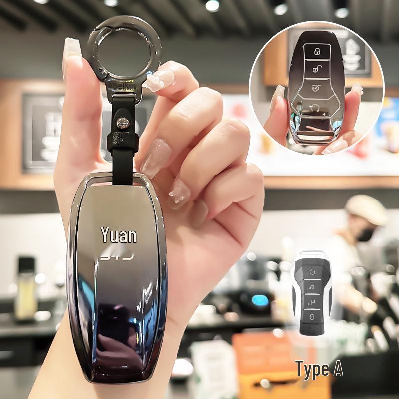 BYD Key Case for Han, Dolphin, Seagull, Mini, Yuan, Tang, Song Pro, and Qin Plus.