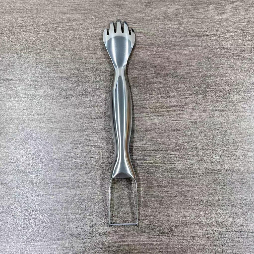 2pcs Stainless Steel Fruit Slicers Fork Easy Durable Convenient 2-in-1 Stainless Steel Fruit Slicers