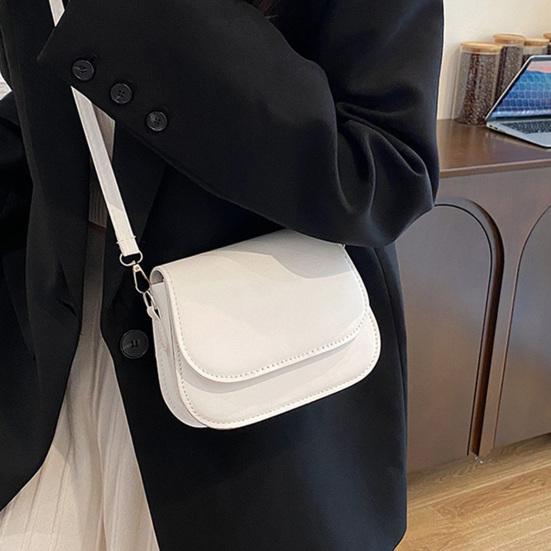 Women PU Leather Shoulder Bag Stylish Satchel Bag with Detachable & Adjustable Shoulder Strap Stylish Crossbody Saddle Bag for Commuting Dating Party