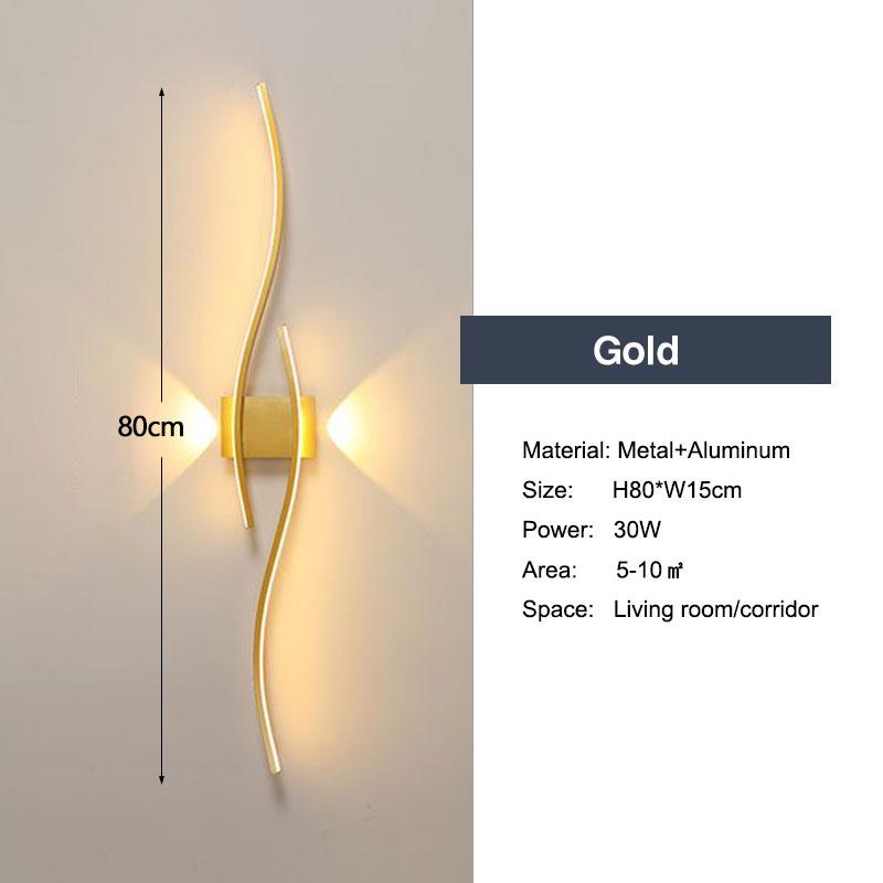Minimalist Bedroom LED Wall Lamps Decor for Sofa Background Interior Wall Lights Wall Sconce for Corridor Aisle Black White Gold