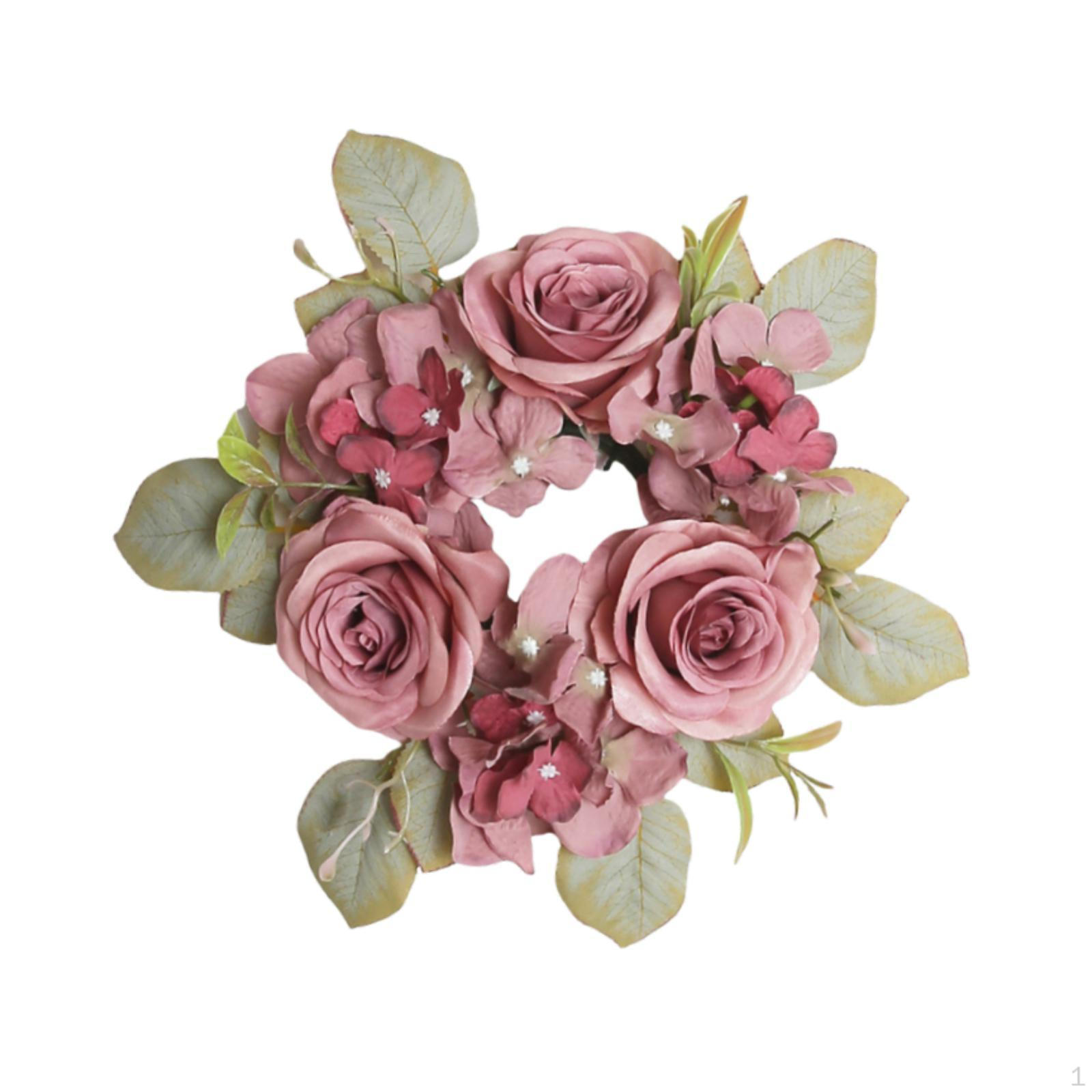 

Искусственный венок из роз для украшения стены с кольцом для свечи Rose Red