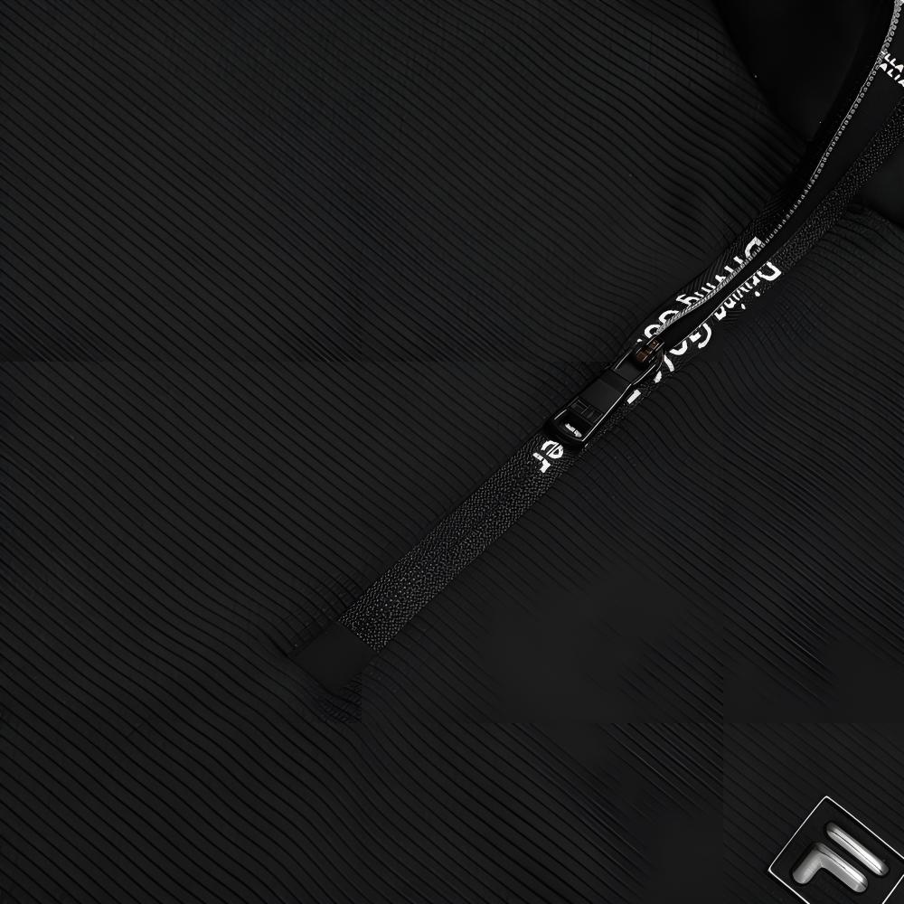 Fila Golf Series Fashionable Comfortable Versatile Casual Sports Knit Long Sleeve T-Shirt Men Tops Deep-Black A11M545211FBK