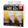 OHM Electric Small LED Bulb E17 Base 60W Equivalent Natural Light Day White 2-Pack LDA6N-G-E17 IS53 2P