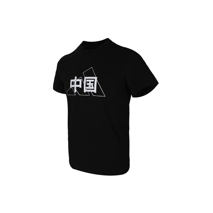 Adidas Chinese Typography Print Short Sleeve T-Shirt Men Tops Black GL5635