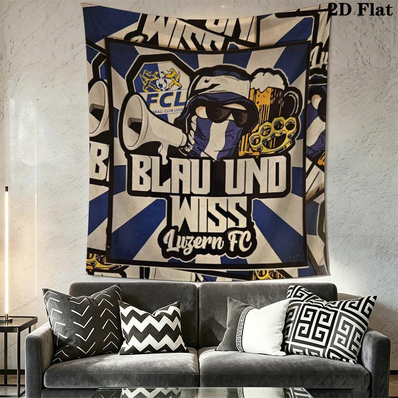 FC Luzern Wall Tapestry Aesthetic Wall Hanging Printed Fabric Blanket Decorative Tapestries for Bedroom Living Room Home Decor