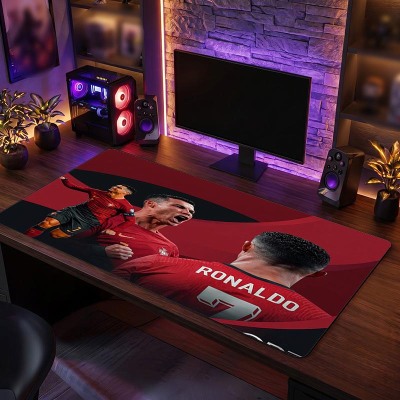Podkładka pod mysz z herbem Cristiano Ronaldo, Rozszerzona antypoślizgowa gumowa mata na biurko do gier, biura, laptopa, Prezent dla fana
