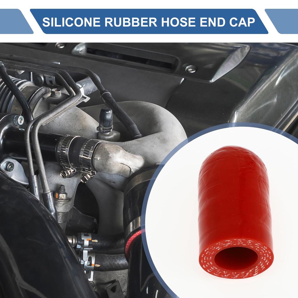 X AUTOHAUX Silicone Cap Silicone Plug Plumbing Processing Mecla Cap Plumbing End Cap Red