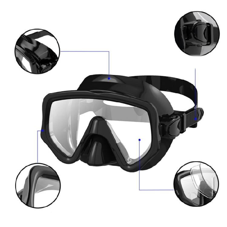 Adjustable Dry Snorkel Set with Diving Mask and Soft Silicones Seal Dry Snorkel Diving Goggles for Swimming Pool Ocean Use