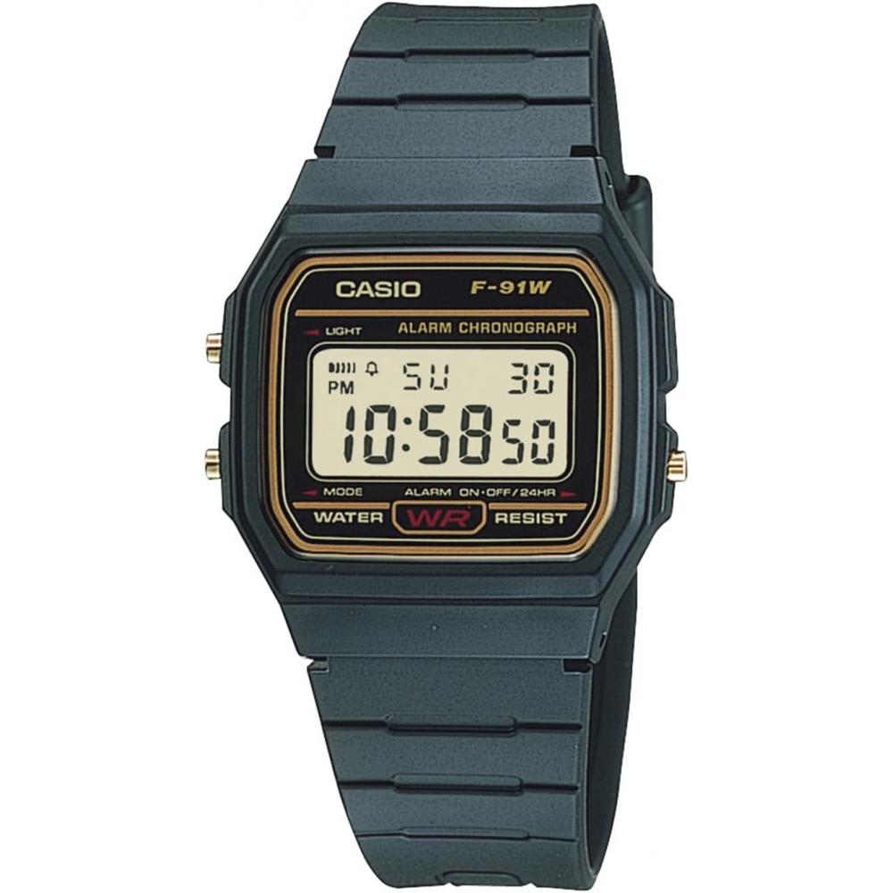 Casio Men S Watch CaSio Collection Black Gold F 91wg 9qjh