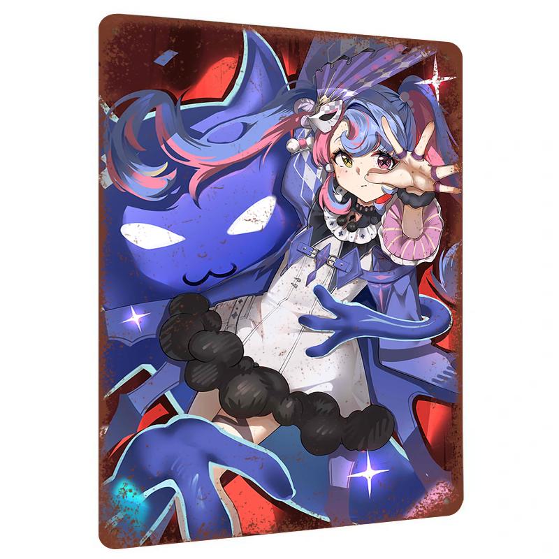 

Anime Girl and Blue Cat Custom Metal Wall Art Cartoon Room Decor Creative Home Decoration Gift 7.9x11.8In(20x30cm)