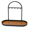 Leather and wrought iron key storage rack, home desktop jewelry, glasses, necklace storage, small pendant storage rack