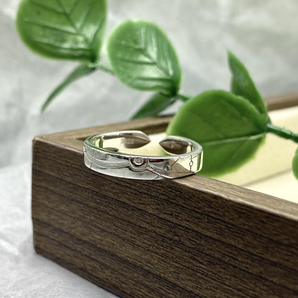 S925 Sterling Silver Star & Moon Couple Rings, Stylish Unisex Design, Perfect for Qixi Festival or Valentine's Day Gift