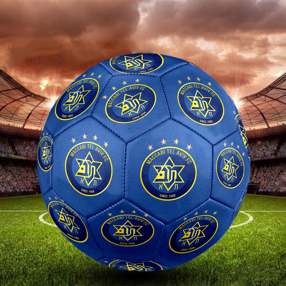 Maccabi Tel Aviv FC Indoor Soccer Ball Size 5 Colorful All Ages Machine Stitched PVC Competition Ready Durable High-Bounce