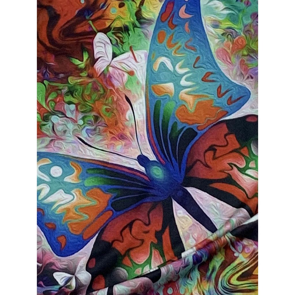 Summer Round Neck Butterfly Pattern 3D Print Top Fashionable Casual Short Sleeved Women's T-shirts