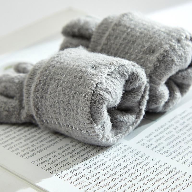 Winter Cute Gloves Winter Ladies Thickened Student Writing Half Finger Flip Warm Knitted Wool Cold