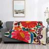 Pătură Artă Broderie Flori Mexicane Imprimată 3D Fleece Moale Caldă Florale Populare Pături Aruncate pentru Birou Dormitor Canapea Plapumă