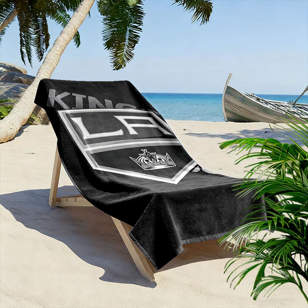 "LA Kings Logo with Crown Design" Patterned beach towel quick dry perfect for travel outdoor sports jogging the beach and swimming
