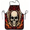 1pc Flaming Skull Winged Print Apron, Durable and Easy To Clean, Adjustable Waistband, Polyester Material, for Kitchen Cooking, Gardening, Orchard Pic