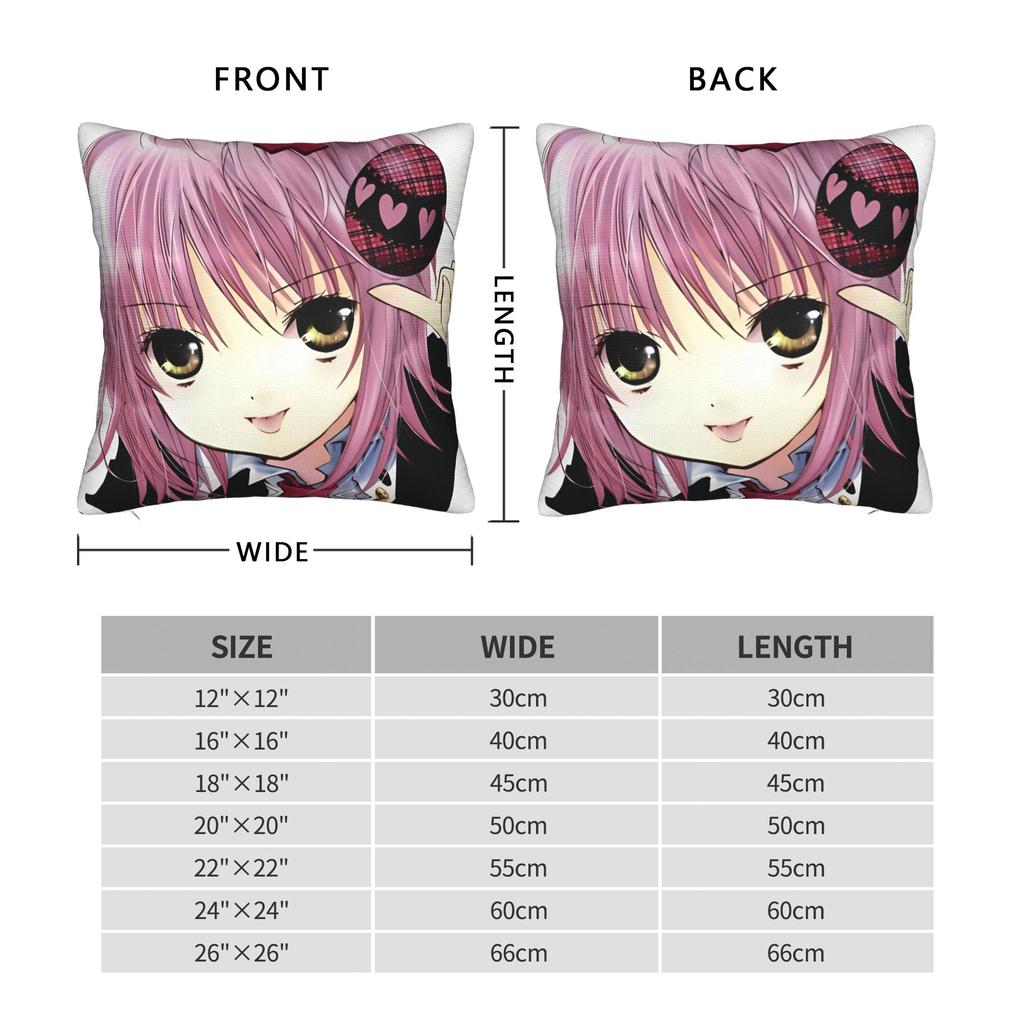 Anime Shugo Chara Square Pillow Cases Hinamori Amu Cushion Cover Custom Zipper Decor Pillowcase for Home 45*45cm
