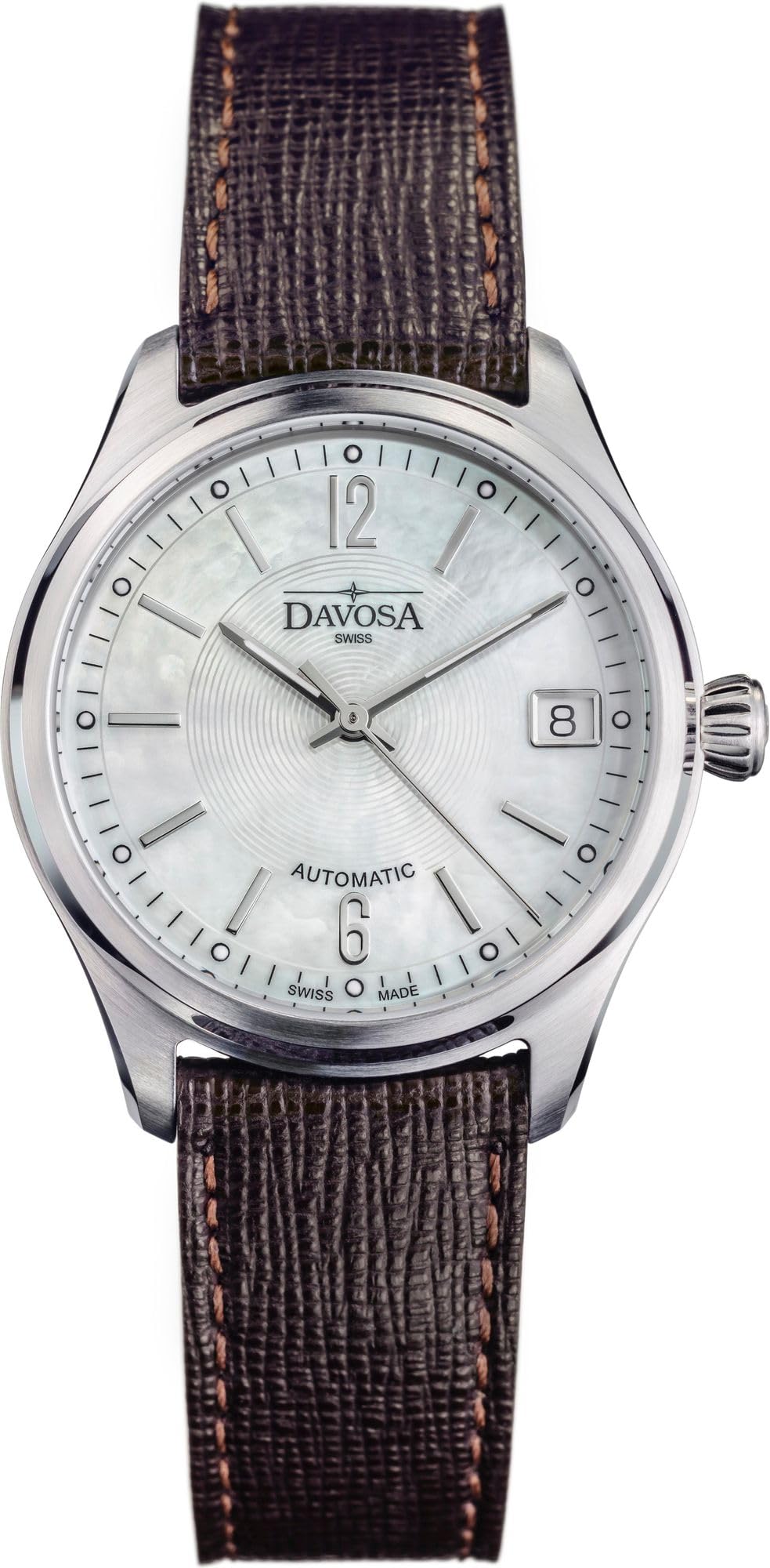 

Watch Mechanical Automatic Date Newton Lady Auto Swiss Made Brown [Davosa] 166.190.16 Women s