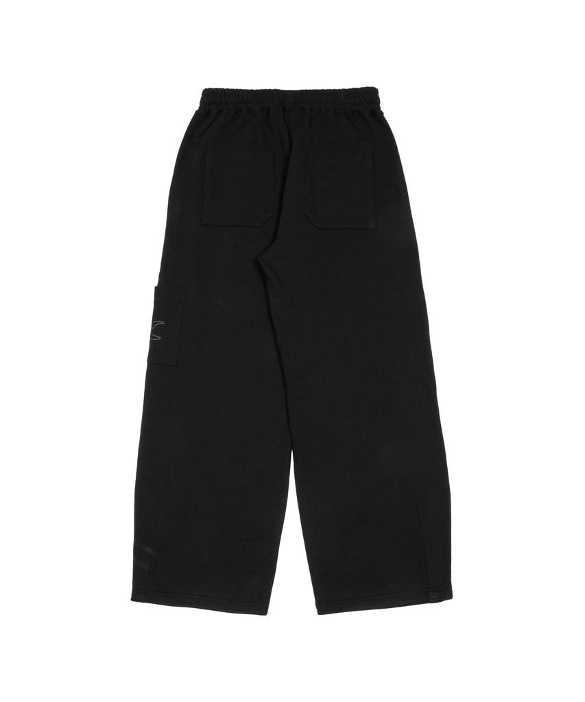 THE COLDEST MOMENT Tcm Cargo Logo Sweat Pants (Black)