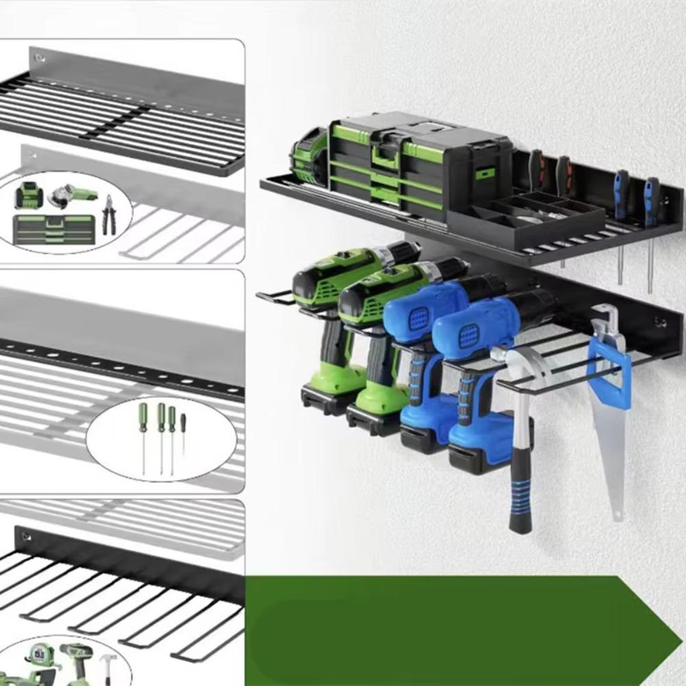 Wandmontierter schwimmender Werkzeugschrank, robustes Regal für elektrische Bohrmaschinen, für Werkstatt und Garage