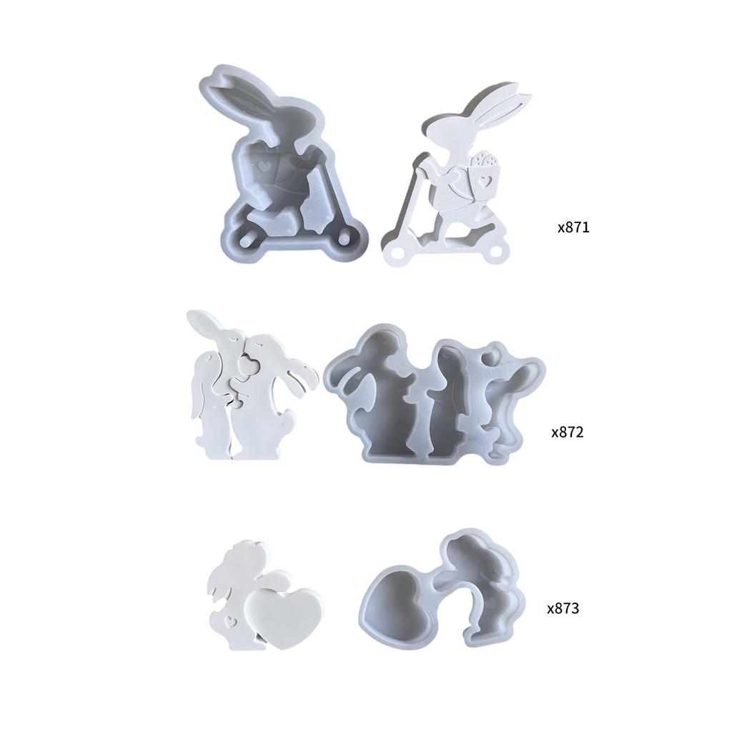 Easter Themed Decoration Silicone Mold Rabbit Figurine Ornament Mould Practical Gypsum Mould Jewelry Making Supplies